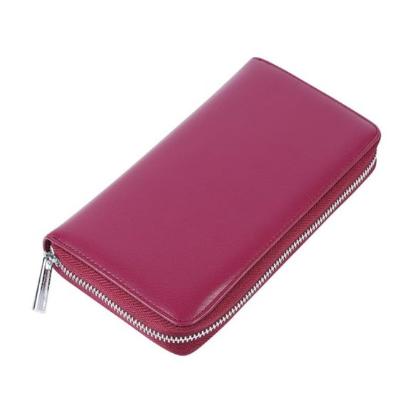 SPRING SPECIAL***UNISEX wallet / Split leather / PINK PURPLE - Picture 2 of 11